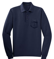 Port Authority® Mens Silk Touch™ Long Sleeve Polo with Pocket