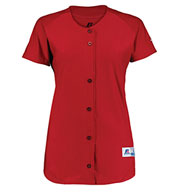 Russell Ladies Stretch Faux Button Jersey